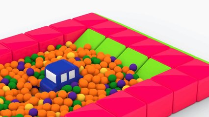 Çizgi film - Dört küçük araba top havuzunda. Bebekler videosu