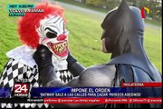 “Batman” combate a los payasos asesinos en las calles de Inglaterra