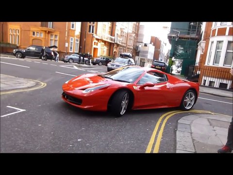 London Supercars 1st Dec 2012: Veyron cruising with 458, Mental Diablo + loads more