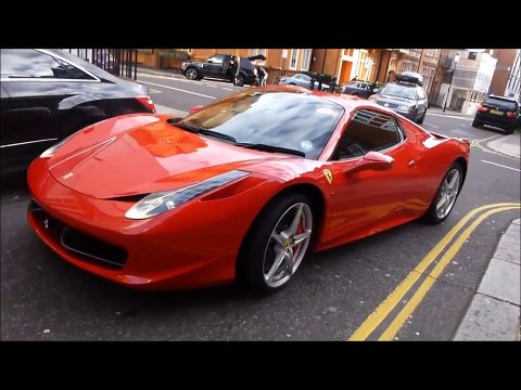 Bugatti Veyron vs. Ferrari 458 Spider cruising in London! Amazing Supercars