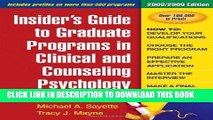 Read Now Insider s Guide to Graduate Programs in Clinical and Counseling Psychology: 2008/2009