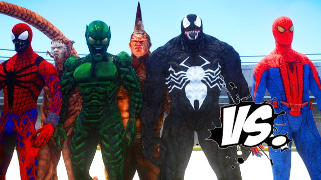 SPIDERMAN VS SPIDER-MAN ENEMIES - VENOM, SCORPION, CARNAGE, RHINO, GREEN GOBLIN VS SPIDERMAN