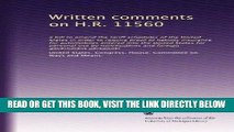 [New] Ebook Written comments on H.R. 11560: a bill to amend the tariff schedules of the United