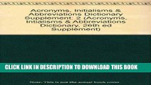 Read Now Acronyms, Initialisms   Abbreviations Dictionary Supplement: 2 (Acronyms, Intialisms