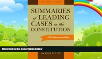 Books to Read  Summaries of Leading Cases on the Constitution (Essential Supreme Court Decisions: