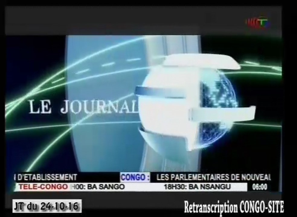 Journal de 20h TVCongo du lundi 24 octobre 2016 -By Congo-Site