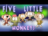 Năm Ít Monkeys | Halloween bài hát | bọn trẻ Sông | Halloween songs For Kids | Five Little Monkeys