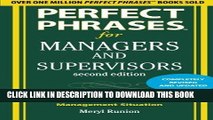 [PDF] Perfect Phrases for Managers and Supervisors, Second Edition (Perfect Phrases Series)