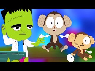 đáng sợ Năm Ít khỉ | vườn ươm Rhyme | em hoạt hình | Five Little monkeys | Nursery Rhyme | Kids Song