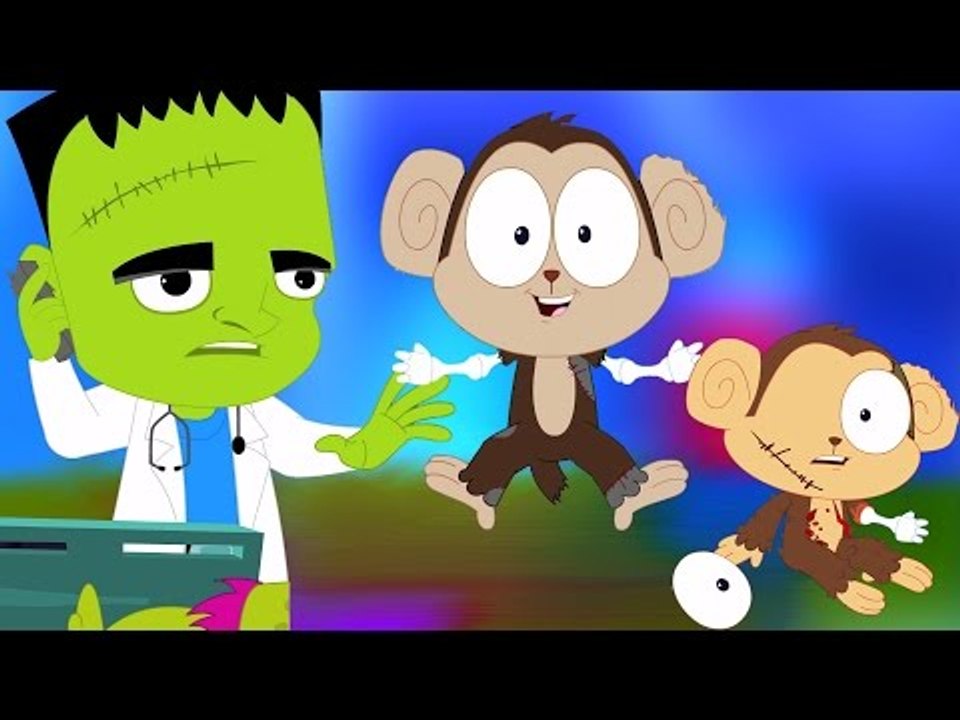 đáng sợ Năm Ít khỉ | vườn ươm Rhyme | em hoạt hình | Five Little monkeys | Nursery Rhyme | Kids Song