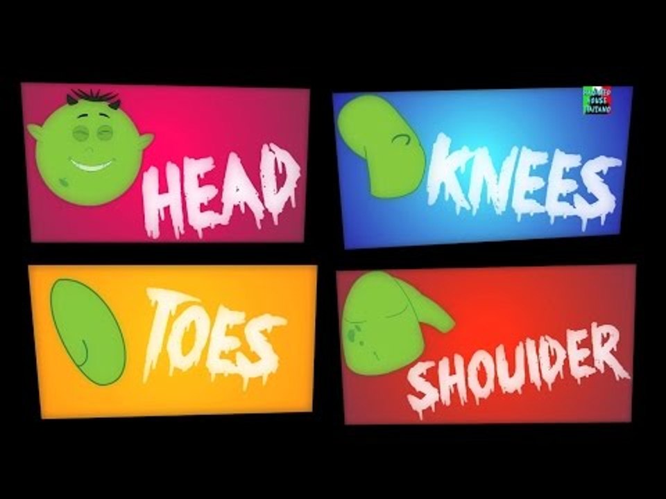 pauroso testa spalla | Filastrocca per | capretti fumetto | Head Shoulder | Nursery Rhyme | Kid Song