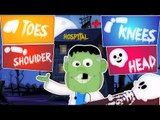 Cabeça ombro joelhos e dedos do pé | Cartoon para crianças | assustador Rhyme | Head Shoulder