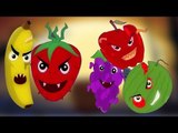 đáng sợ trái cây ngón tay Gia đình | ươm vần | video giáo dục | Nursery Rhyme | Fruits Finger Family