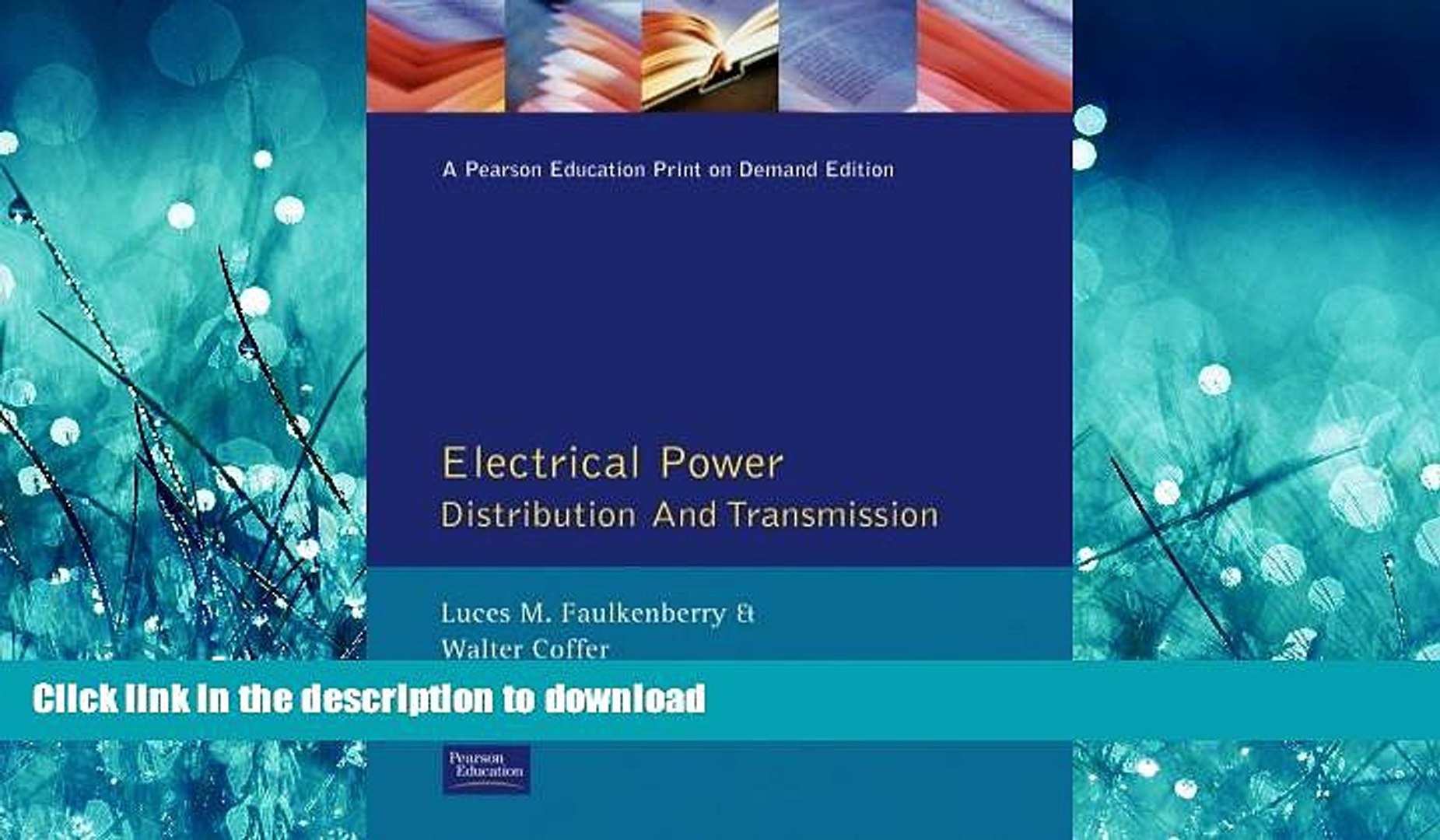 electrical power distribution and transmission faulkenberry pdf