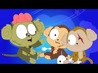 ห้าลิงน้อย | น่ากลัวลูกเพลง | Halloween Songs For Kids | Scary Kids Songs  | Five Little Monkeys