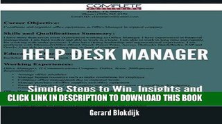 Read Now Help Desk Manager - Simple Steps to Win, Insights and Opportunities for Maxing Out