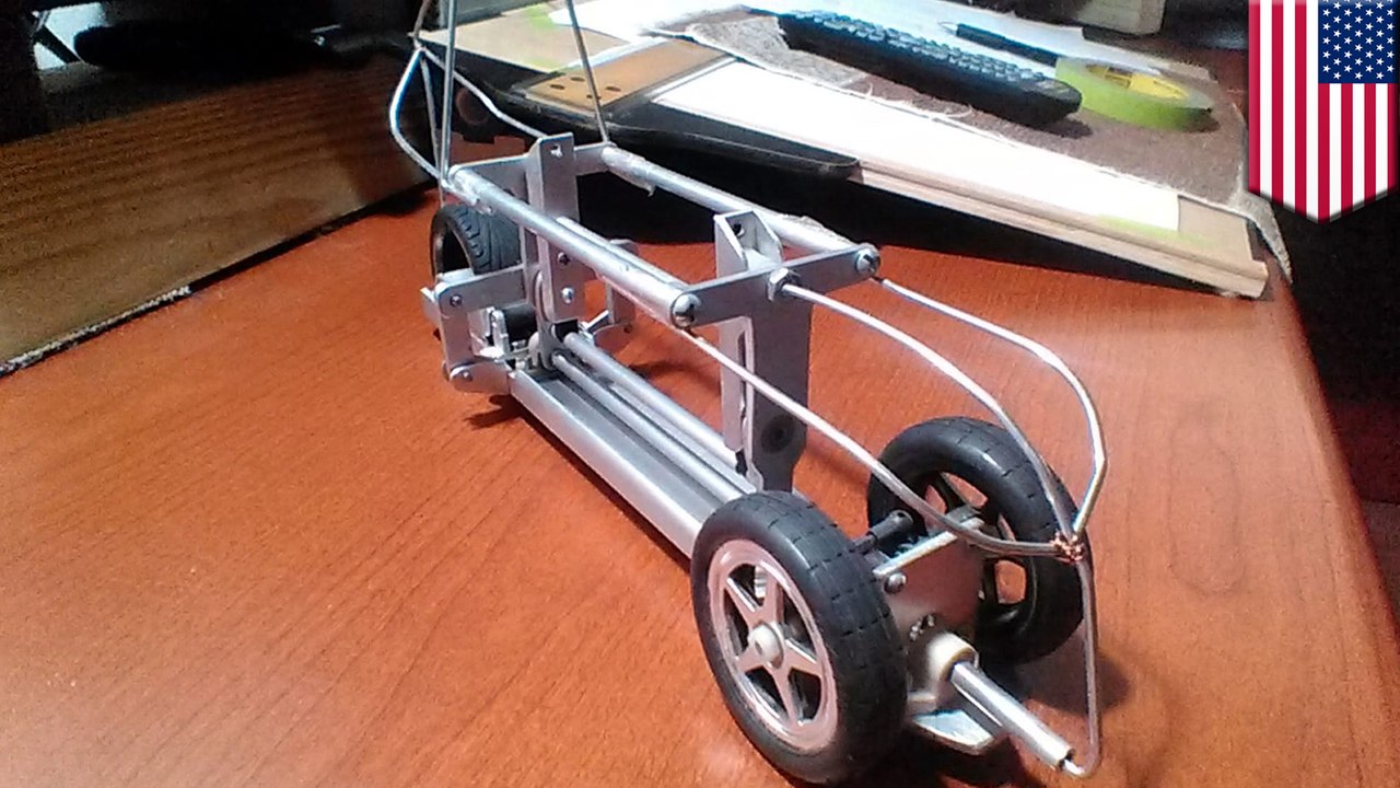 This three-wheeled concept vehicle creates a flying sensation as you tilt 52 degrees