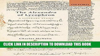 [Free Read] The Alexandra of Lycophron: A Literary Study Free Online