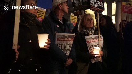 Protesters gather in London against Calais 'Jungle' demolition