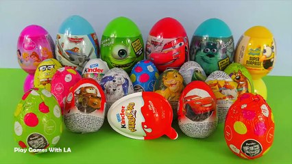 Kinder Eggs Surprise Opening Toys Peppa Pig Lightning McQueen Cars 2 Masha and the Bear