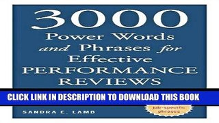 [Free Read] 3000 Power Words and Phrases for Effective Performance Reviews: Ready-to-Use Language