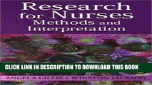 [FREE] EBOOK Research for Nurses: Methods and Interpretation ONLINE COLLECTION
