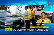 Conductor de colectivo embiste a inspectores en avenida Arequipa