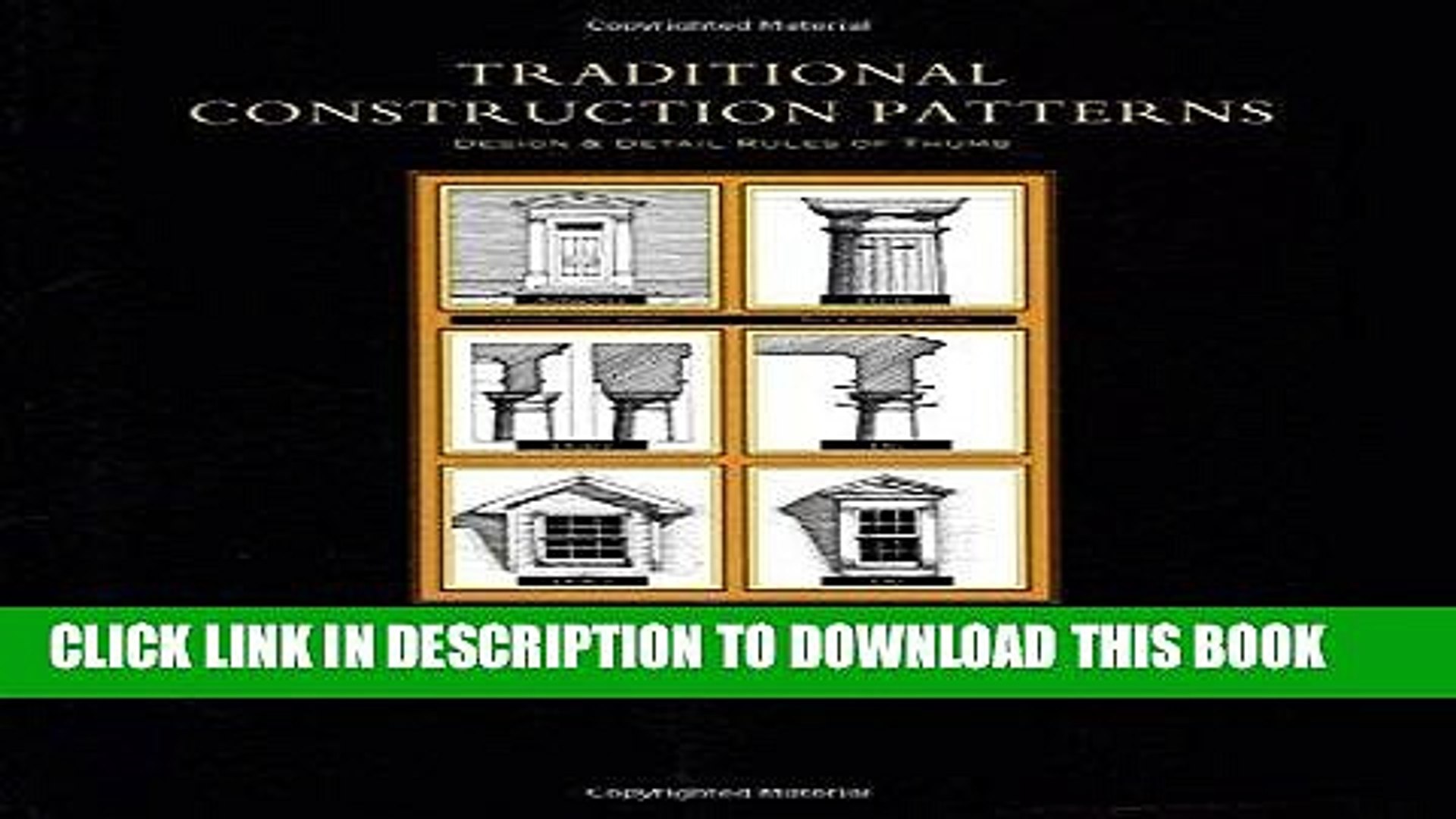 Ebook Traditional Construction Patterns: Design and Detail Rules-of-Thumb Free Read