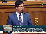 Diputados socialistas rechazan intento de golpe parlamentario en Vzla.
