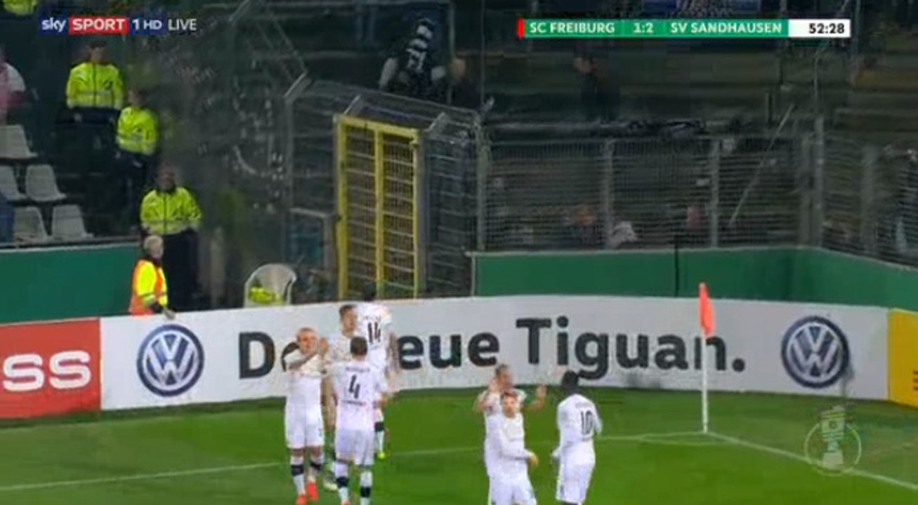 Andre Weis Tooor , Goal - SC Freiburg 1-2 Sandhausen Sv - (25/10/2016)