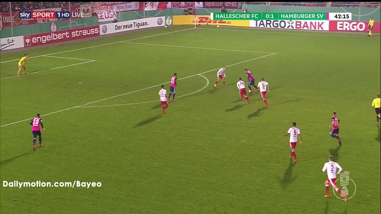 Bobby Wood Goal HD - Hallescher 0-2 Hamburger SV - 25-10-2016