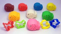 Fun Play and Learn Colours with Play Dough fish Animal Molds Fun and Creative for Kids