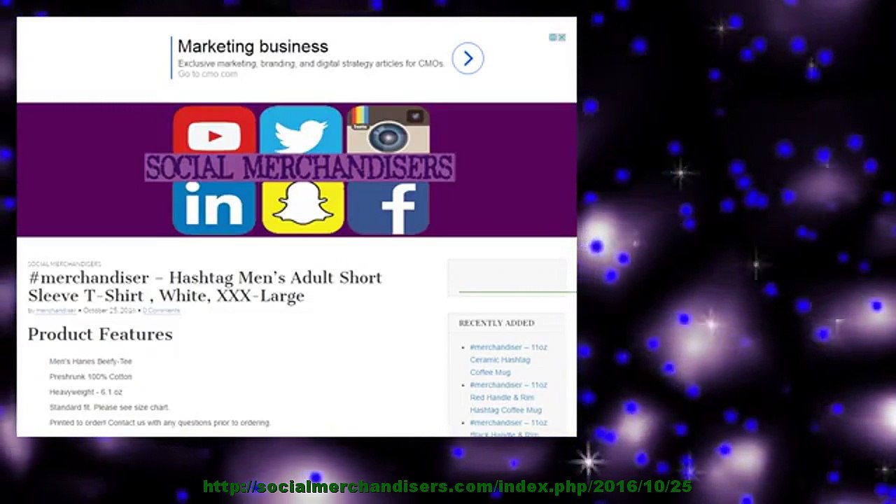 #merchandiser – Hashtag Men’s Adult Short Sleeve T-Shirt , White, XXX-Large