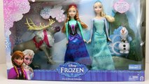 Frozen Barbie Dolls Elsa, Anna, Olaf the Snowman and Sven Frozen Friends Collection DisneyCarToys