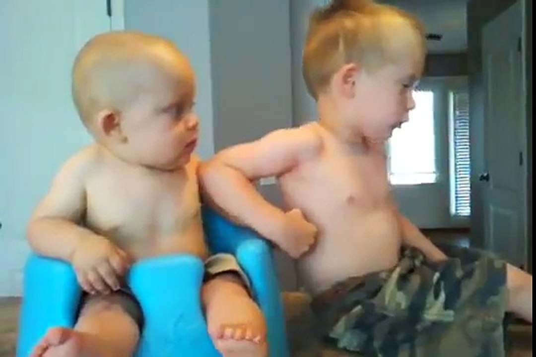 Cute Baby Brothers Fighting