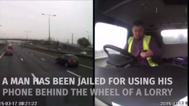 Conduire son camion en utilisant son téléphone.. FAIL !