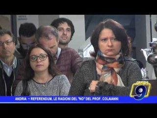 ANDRIA | Referendum, le ragioni del 'no' del professor  Colaianni