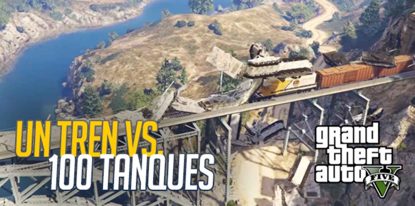 GTA V: ¿Pueden 100 tanques detener a un tren?
