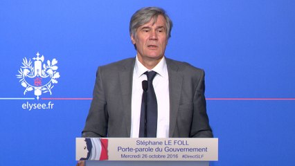 Point de presse de Stéphane Le Foll, le 26 octobre 2016