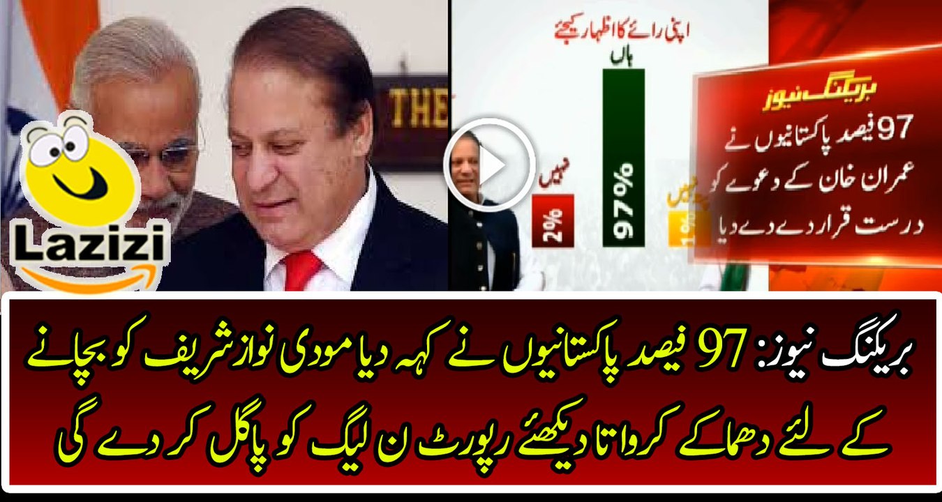 Breaking News : 97% Pakistanis Believe Modi Saves Nawaz Sharif By Attacking in Pakistan