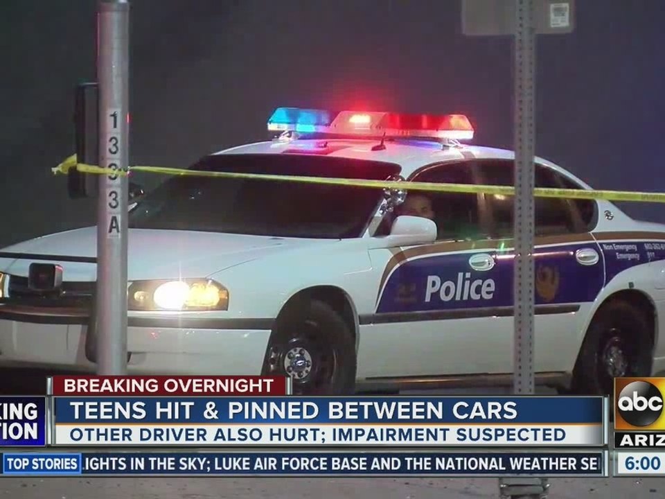 Two teen girls in serious condition after being hit while pushing a broken down car