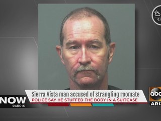 Man accused of strangling roommate, stuffing body in suitcase