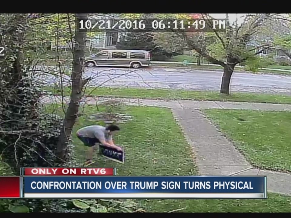 Confrontation over attempted theft of Trump sign turns physical