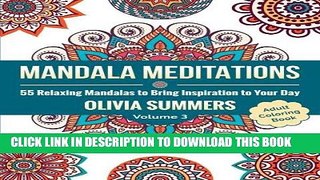 Ebook Adult Coloring Book: 55 Relaxing Mandalas to Bring Inspiration to Your Day (Mandala