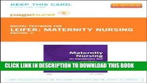 [FREE] EBOOK Maternity Nursing - Elsevier eBook on VitalSource (Retail Access Card): An