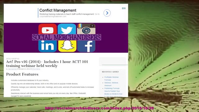 Act! Pro v16 (2014)- Includes 1 hour ACT! 101 training webinar held weekly