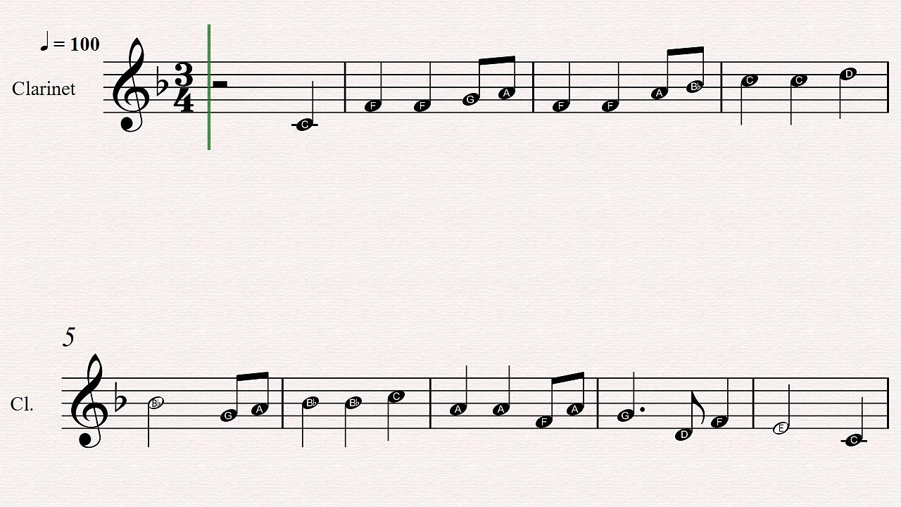 Clarinet Christmas Sheet Music: Away In A Manger