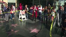 Trump's Hollywood star vandalized by axe-wielding protester