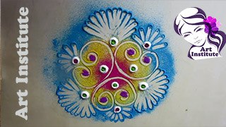 Rangoli designs with colours simple and easy step by step for Diwali episode #103 by Art Institute