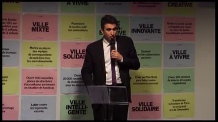 Intervention de Thomas Lauret pendant une réunion en présence d'Anne Hidalgo, Paris 16e